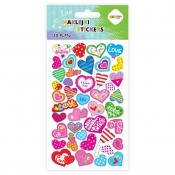 Naklejki 3D Puffy - Hearts, 10 x 20 cm, Happy Color