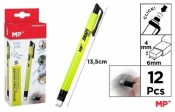 Gumka w długopisie Click żółty korpus (12szt)