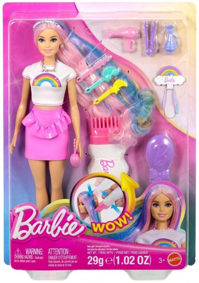 Barbie Rainbow Sparkle Hair + akcesoria
