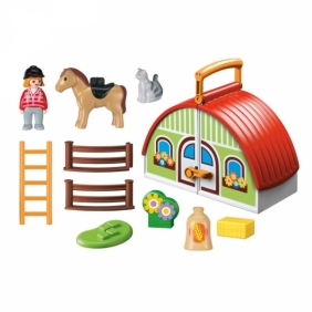 Playmobil 1.2.3: Moja przenośna stajnia (70180)