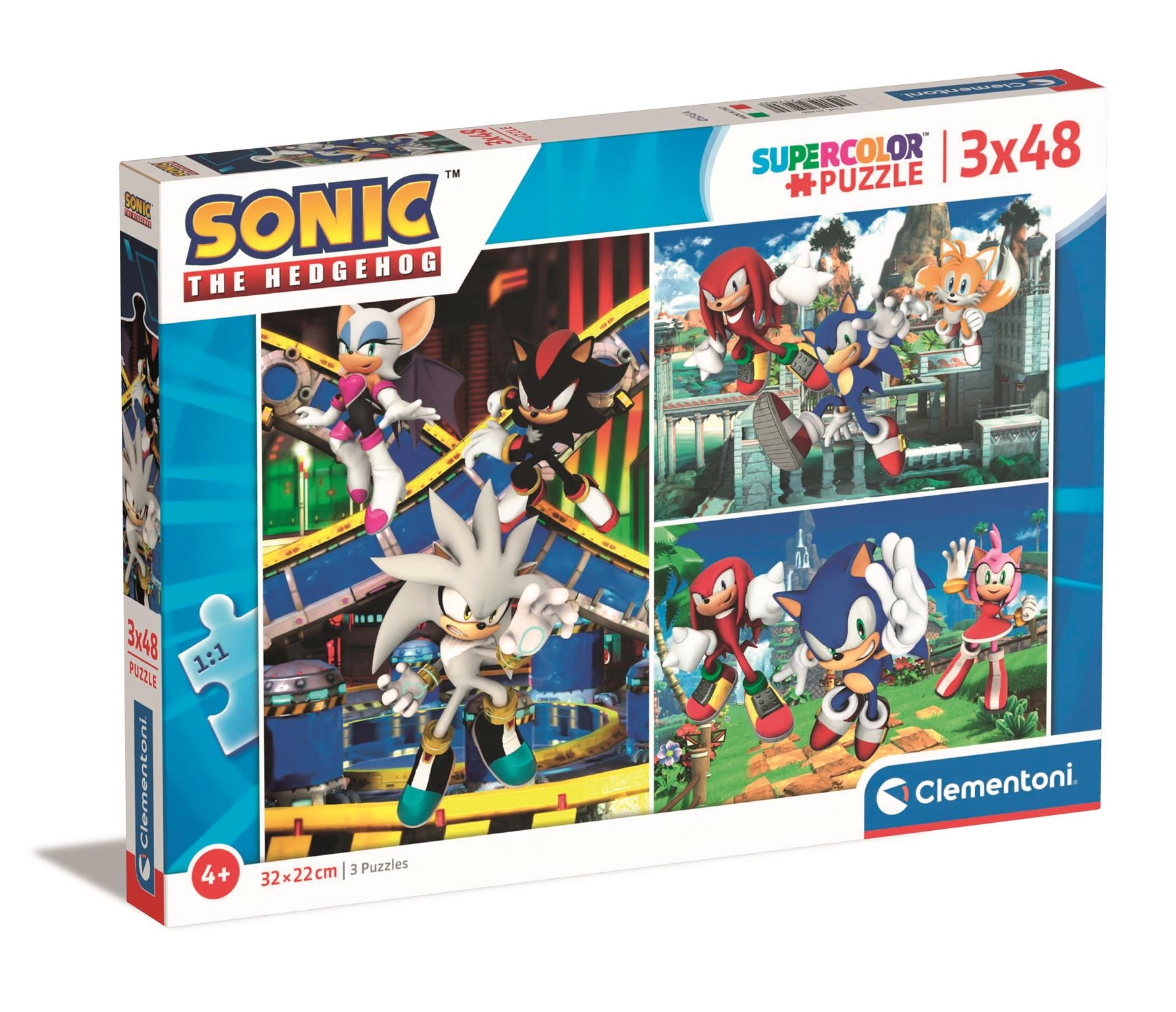 Clementoni, Puzzle 3 x 48 el. - Super Kolor Sonic (25280)