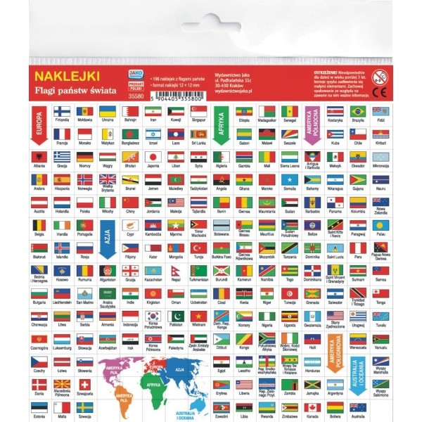 Naklejki. Flagi państw świata