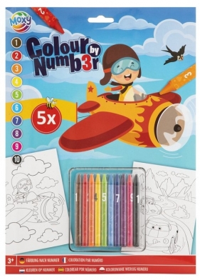 Koloruj według numerów kredkami Samolot