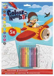 Koloruj według numerów kredkami Samolot