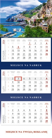Kalendarz 2026 trójdzielny WYBRZEŻE AMALFII
