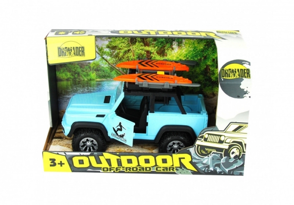 Pojazd Jeep z deską surfingową na bagażniku (02802)