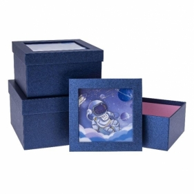 Pudełko prezentowe dziecięce 3szt kosmos ROZETTE