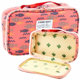 Piórnik szkolny Ryby różowy 21,5cm