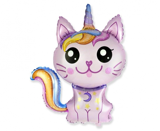 Balon foliowy 61cm Magiczny kot różowy