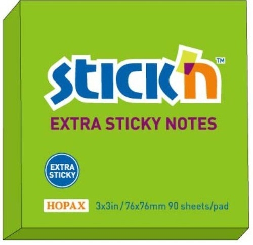 Notes samoprzylepny extra sticky 76x76mm zielony pastelowy 90 kartek 12 sztuk
