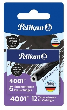 Naboje atramentowe krótkie 2x6szt czarne PELIKAN