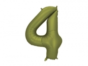 Balon foliowy cyfra 4 86cm oliwkowy
