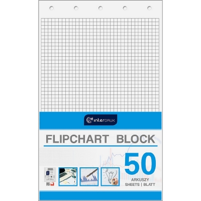 Blok do tablic flipchart Interdruk 50k. 70 g krata 1000 mm x 640 mm (FLI50#)