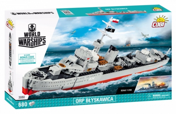 Klocki World Warships 680 elementów - ORP Błyskawica (3080)