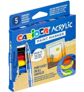 Carioca, Markery akrylowe z pędzelkiem, 5 kol. (45280)