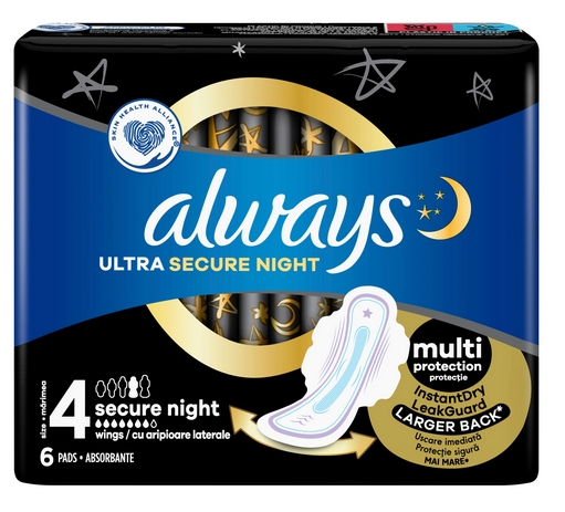 Always Ultra Secure Night, podpaski, 6 szt.