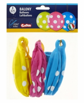 Balon gumowy Godan GROCHY IŁKI Z GUMKĄ 3 szt mix 450 mm (GB/PG40)