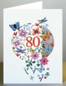 Karnet F80 wycinany + koperta Urodziny 80