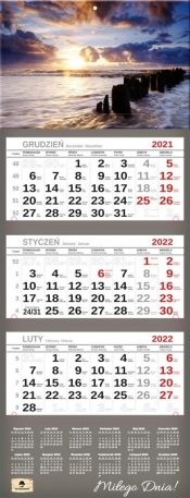 Kalendarz 2022 trójdzielny Premium Bałtyk