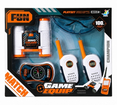 Walkie talkie zestaw z okularami, lornetką , kompasem
