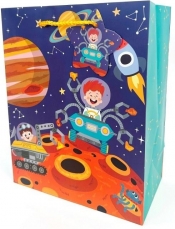 Torebka ozdobna matowa 18x23x10cm Astronauta