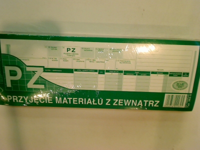 Przyjęcie materiału1/2 A4 (PZ)362-0