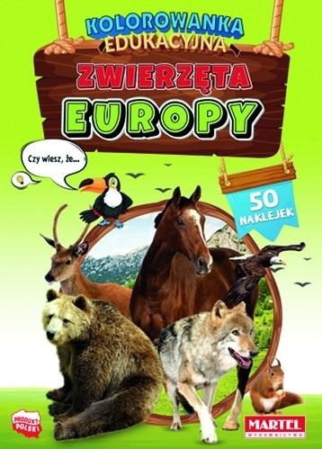 Kolorowanka edukacyjna: Zwierzęta Europy z naklejkami