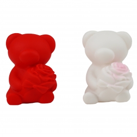 Świecąca figurka - Miś z różą, 1 szt.