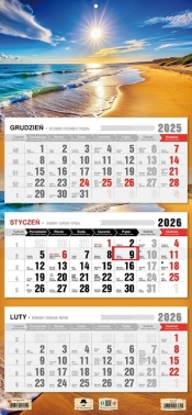 Kalendarz 2026 trójdzielny płaska główka - Morze
