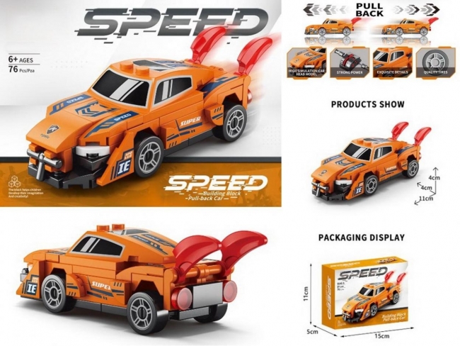 Klocki samochód pull back 76el