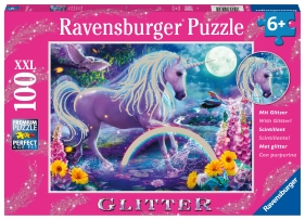 Ravensburger, Puzzle brokatowe XXL 100: Brokatowy jednorożec (12980)