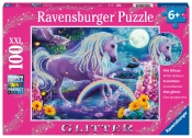 Ravensburger, Puzzle brokatowe XXL 100: Brokatowy jednorożec (12980)