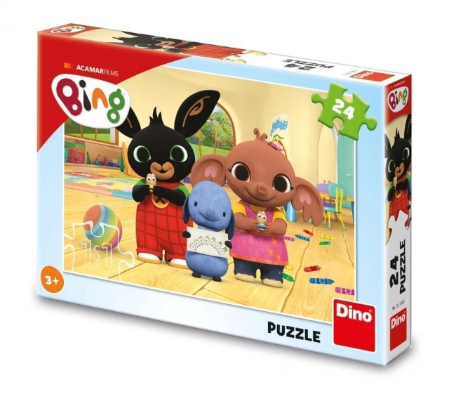 Puzzle Królik Bing maluje 24el