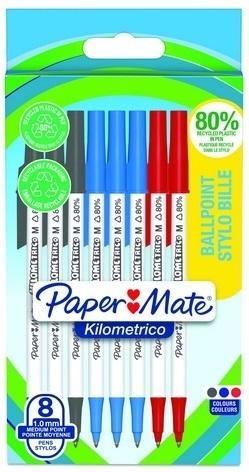 Długopis Kilometrico 1,0mm 3 kolory 8szt