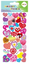 Naklejki 3D Puffy - Colorful Hearts, 9.5 cm x 22 cm, Happy Color
