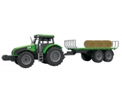 Traktor z przyczepą z belami, dźwiękami i światłem MIX (107806)