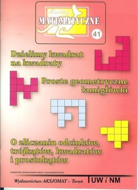 Miniatury matematyczne 41 Dzielimy kwadrat na kwadraty (Uszkodzona okładka) - Zbigniew Bobiński, Piotr Nodzyński, Adela Świątek, Mirosław Uscki