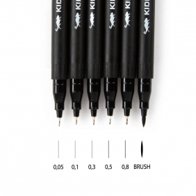Zestaw precyzyjnych cienkopisów Kidea, 6 szt.