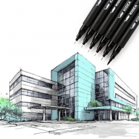 Zestaw precyzyjnych cienkopisów Kidea, 6 szt.