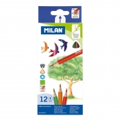 Milan, kredki ołówkowe 231 trójkątne, 12 kolorów (0728312)