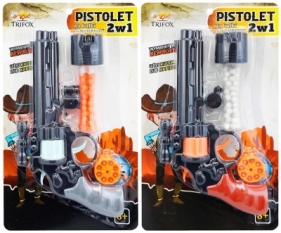 Pistolet 2w1 na kapiszony i kulki MIX