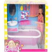 Barbie. Łazienka z lalką i wanną (DVX51)