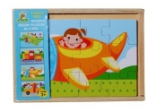 Układanka drewniana w pudełku Puzzle 12 Pojazdy (12-H0796)