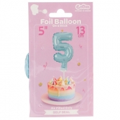 Balon foliowy Godan błękitny 13 cm cyfra 5 (BC-5BLO5)