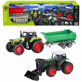 Traktor z przyczepą i ładowaczem