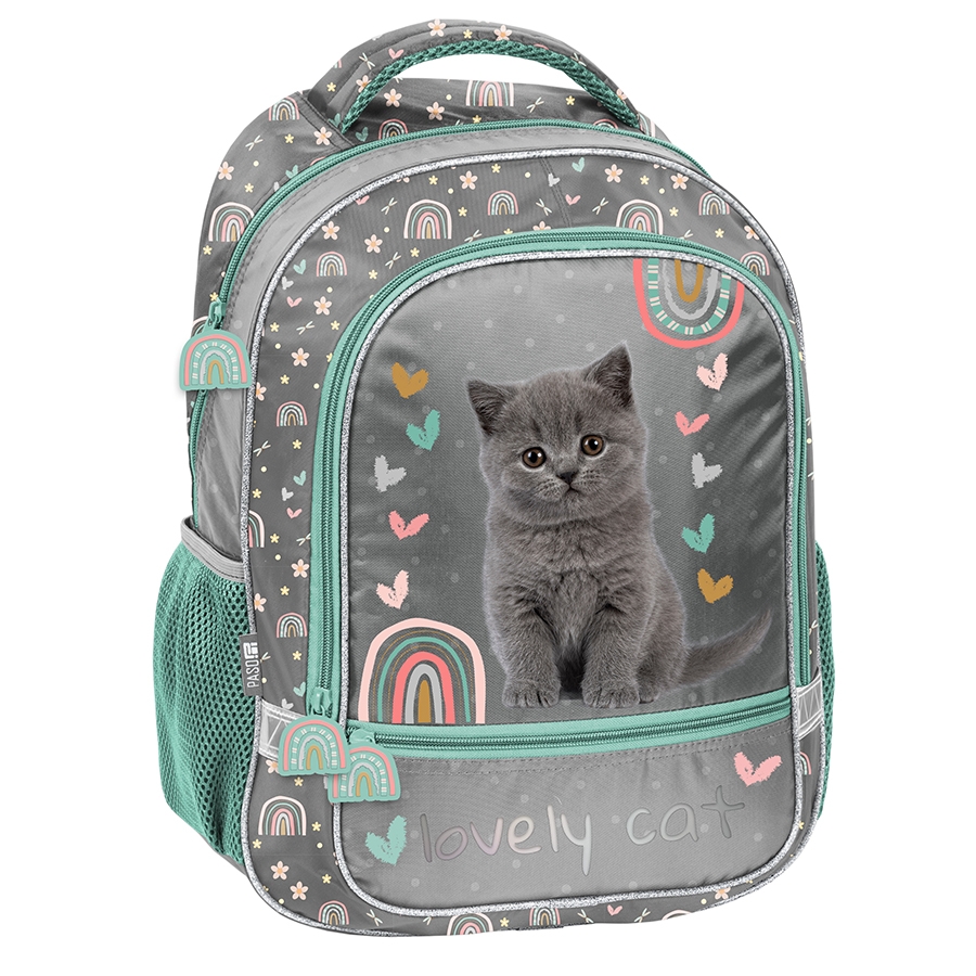 Plecak dwukomorowy szkolny - Lovely Cat
