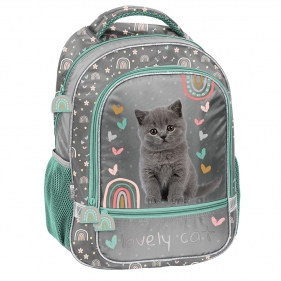 Plecak dwukomorowy szkolny - Lovely Cat