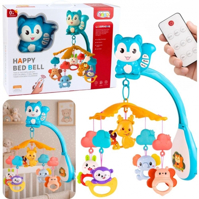 <img src='https://webimage.pl/pics/808/7/d5905991097808.jpg' style='height:440px' /> Karuzela projektor do łóżeczka z wiewiórką