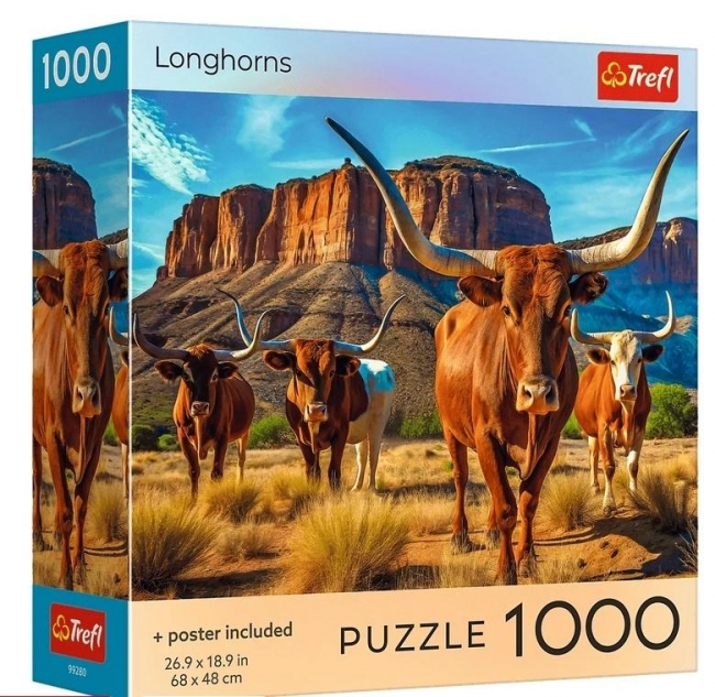 <img src='https://webimage.pl/pics/809/2/d5900511992809.jpg' style='height:440px' /> Puzzle 1000 USA Collection: Longhorns TREFL