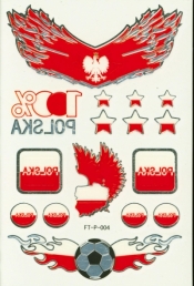 Tatuaż Poland Fan mettalic 3D tattoos FT-P-004